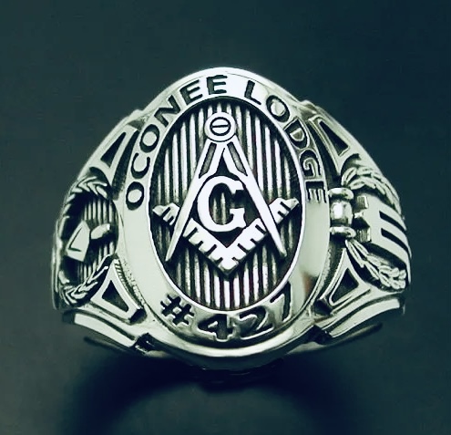 Custom Gold Masonic Lodge Ring 11010