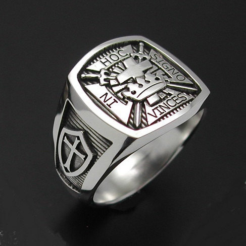 Knights Templar Cross and Crown Ring in Sterling Silver ~ Style 017 ...