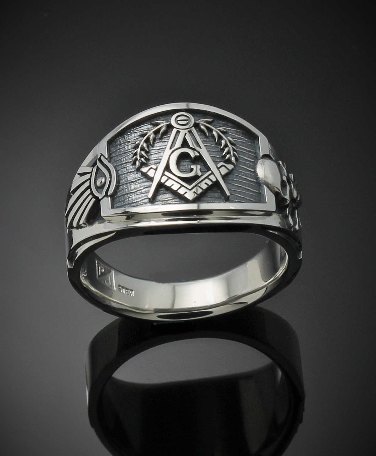 Masonic Ring in Sterling Silver Style 027es